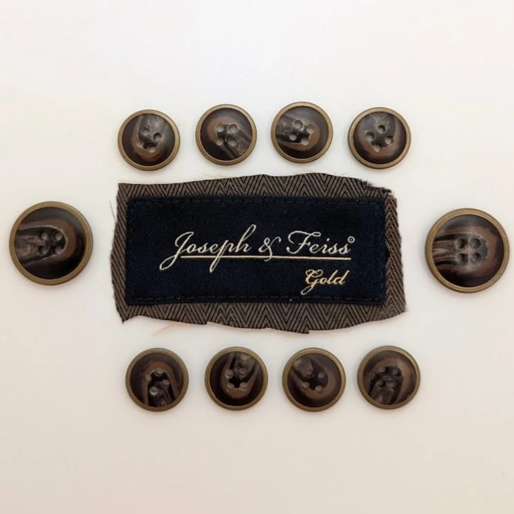 Joseph &‎ Feiss Replacement Suit Buttons Blazer Sport Coat Set of 10 Gold Brown